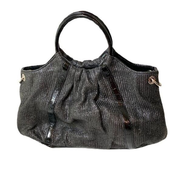 Relic Black Weave Style Black Satchel Purse - Picture 3 of 4